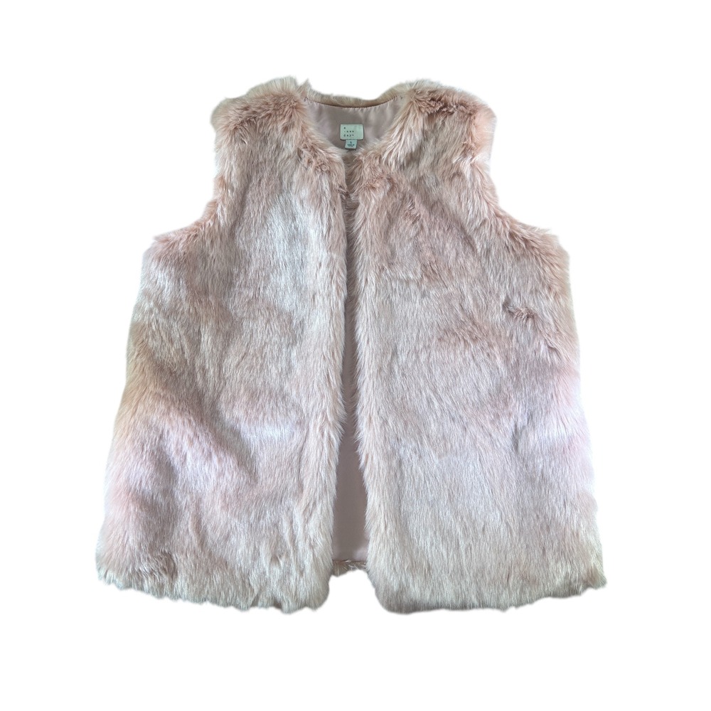 A New Day Faux Fur Vest Sleeveless Pink Cozy Warm Womens Layering